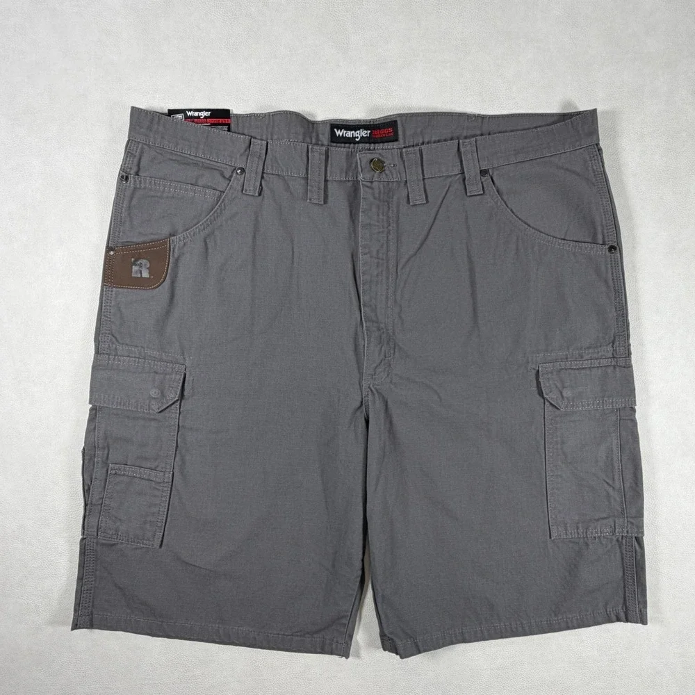 Wrangler Riggs Workwear Mens 44 Gray Ripstop Cargo Shorts Utility New